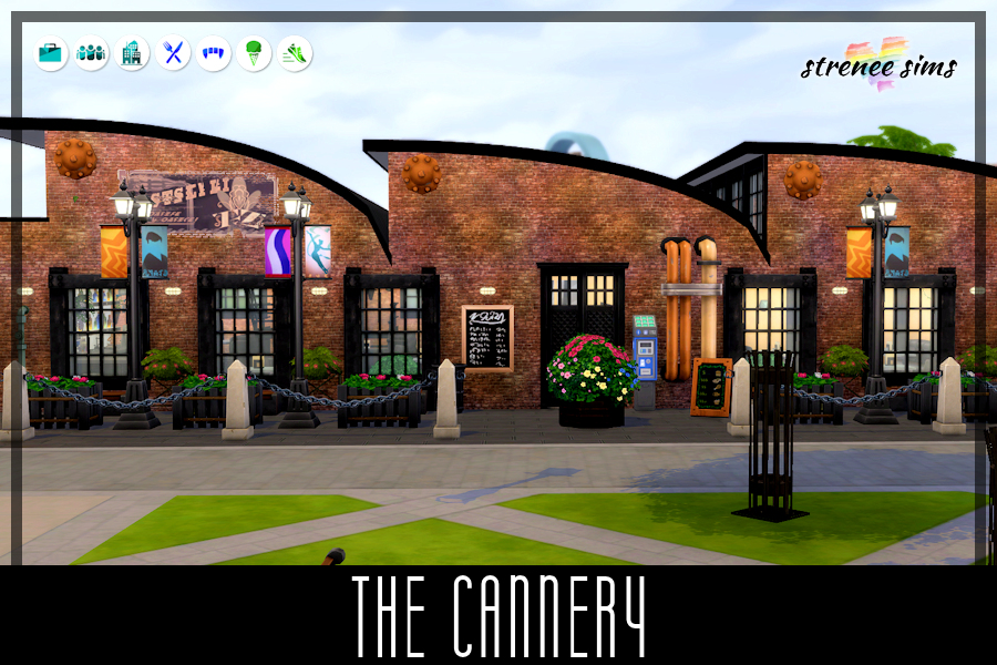 The Cannery | Our pizza & pasta menu is sure to please the whole family. Be sure to grab one of our custom donuts! #ts4 #sims4 | www.streneesims.com