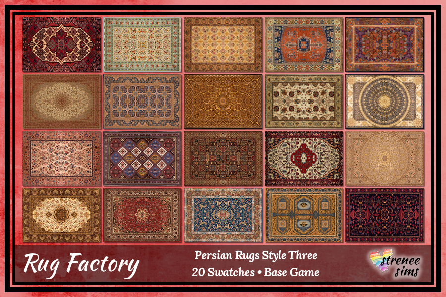 The Rug Factory: Persian Rugs Rectangle | Beautiful, luxurious rugs to grace the most stylish of Sim's homes #sims4 #ts4 | www.streneeism.com