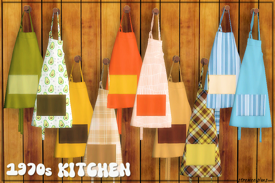 1970s Kitchen Aprons | An Authentic 1970s Kitchen for the Sims 4 #sims4 #ts4