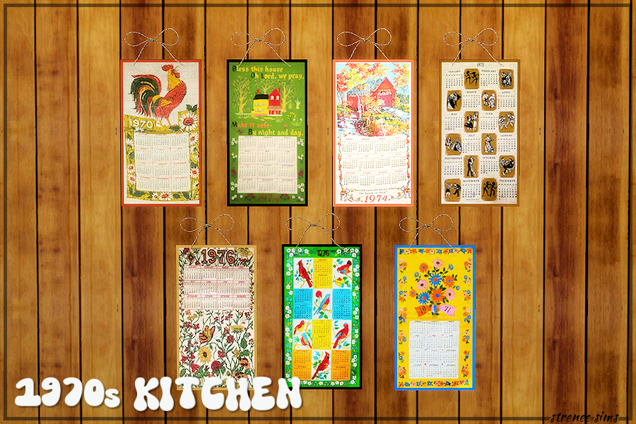 1970s Kitchen Calendars | An Authentic 1970s Kitchen for the Sims 4 #sims4 #ts4