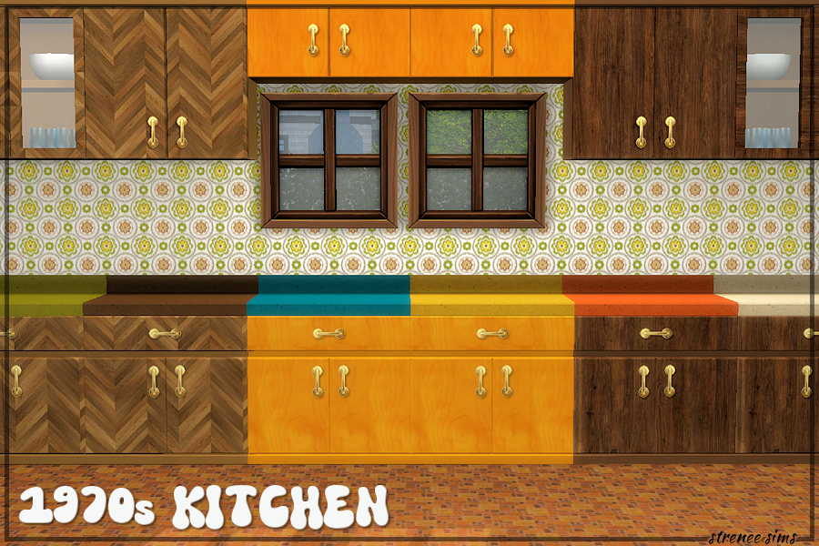 1970s Kitchen Cabinets | An Authentic 1970s Kitchen for the Sims 4 #sims4 #ts4