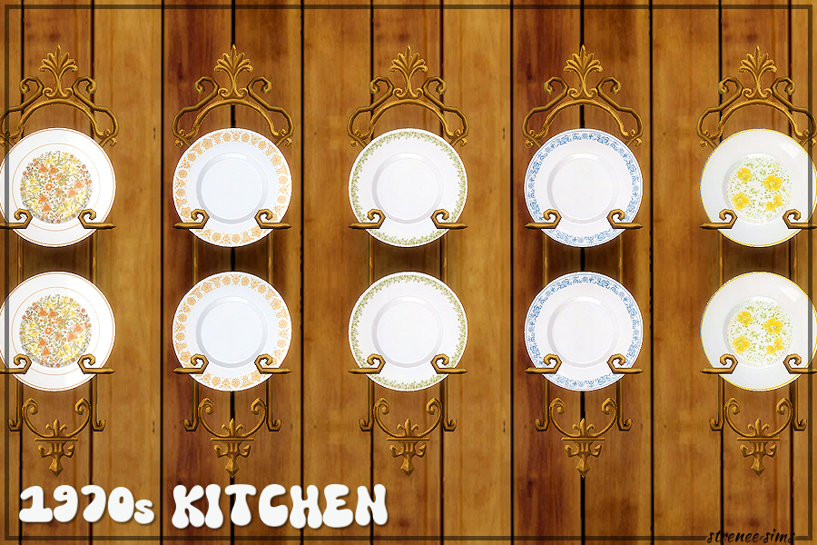 1970s Kitchen Plates | An Authentic 1970s Kitchen for the Sims 4 #sims4 #ts4