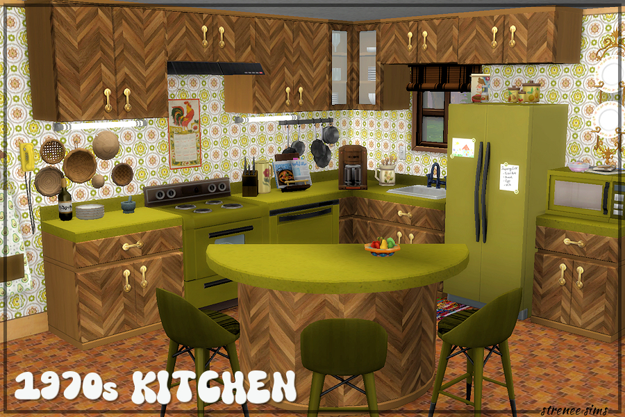 1970s Kitchen | An Authentic 1970s Kitchen for the Sims 4 #sims4 #ts4